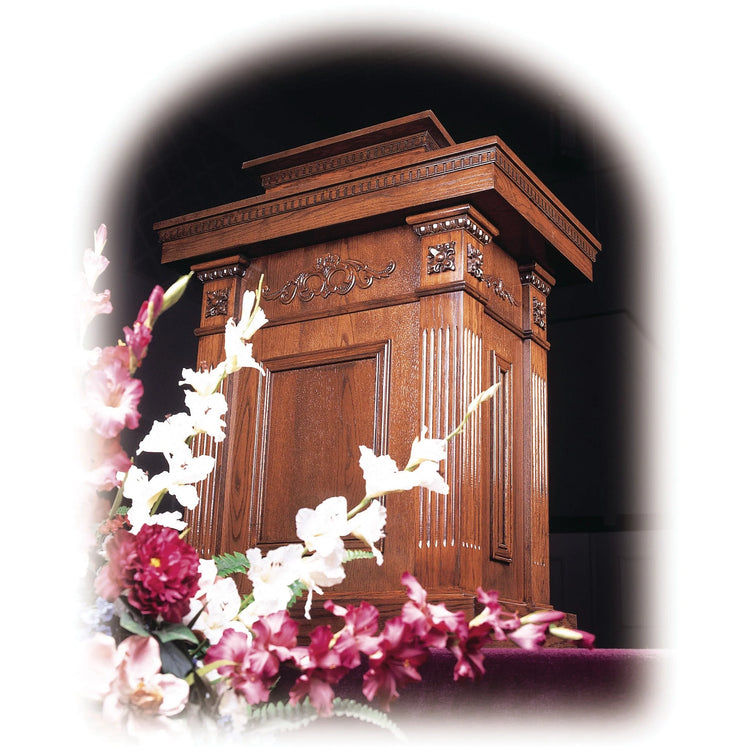 Elegant Church Wood Tiered Pulpit TSP-120