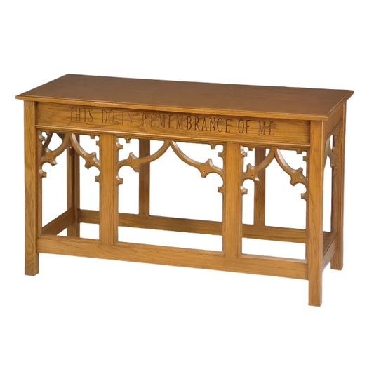 Heritage Oak Wood Open Communion Table #205