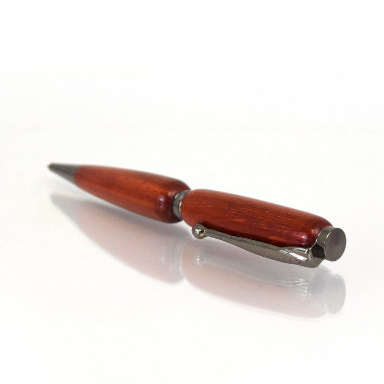 Handcrafted Redheart Wood Pen – Refillable Ballpoint