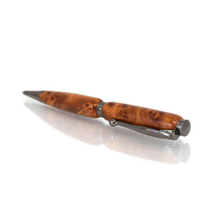 Handcrafted Thuya Burl Pen – Refillable Ballpoint | Exotic Moroccan Hardwood