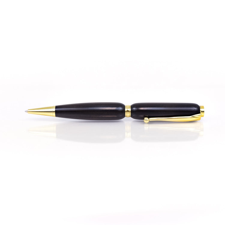 Handcrafted African Blackwood Pen – Refillable Ballpoint | Hand-Turned in Missouri