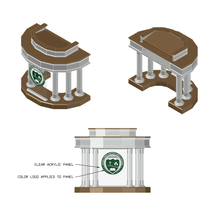 Modern Church Wood Custom Pulpit #8302