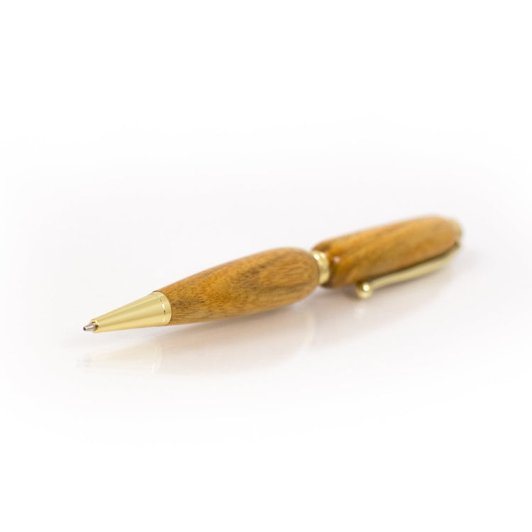 Handcrafted Canarywood Pen - Refillable Ballpoint Pen Hand-Turned in Missouri