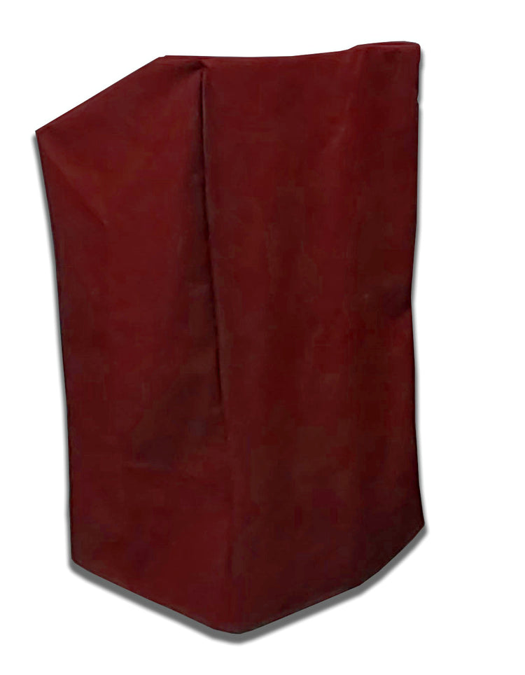 Durable Hydrotuff™ podium cover in red maroon made from polyester with PVC coating, protecting lecterns from dust, spills, and wear.