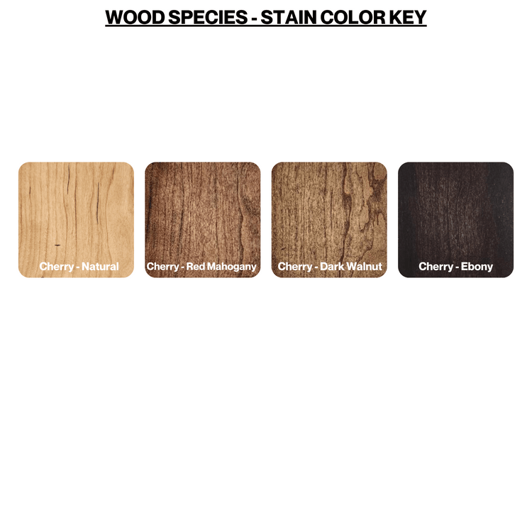 Cherry only stain color swatch for executive wood podiums.