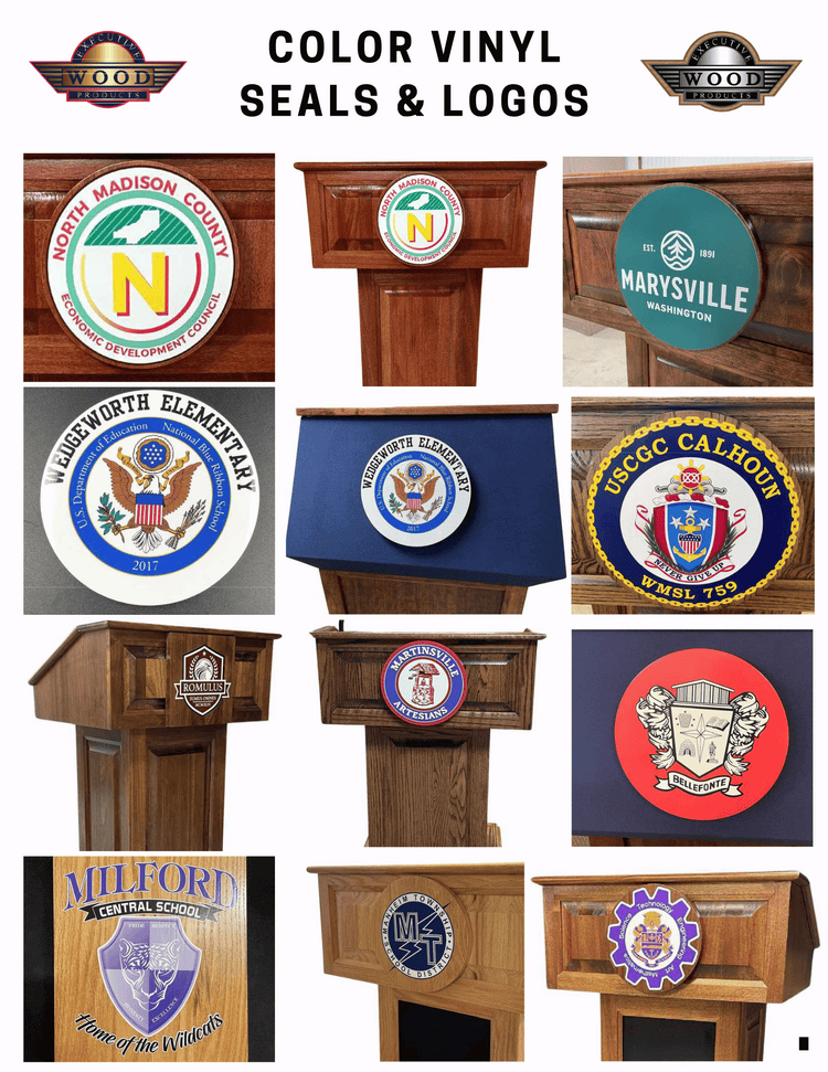Custom Logo & Seal Options for Lecterns and Podiums