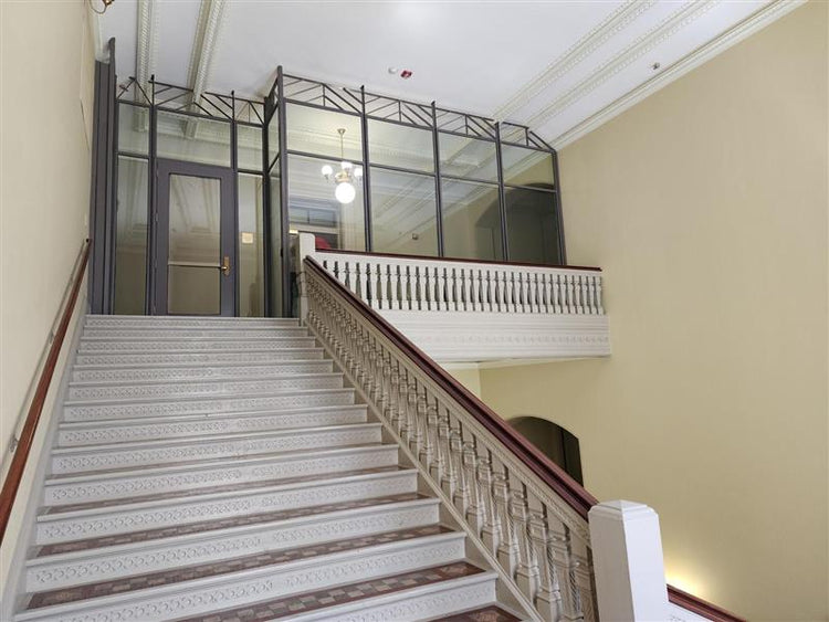 Full Vision Door – French-style bullet-resistant door featuring a full-length NIJ Level 3A polycarbonate window for security and elegance.