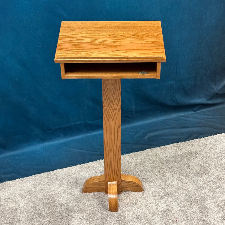 Pedestal Speaker's Stand PSS243 - Solid Oak Podium