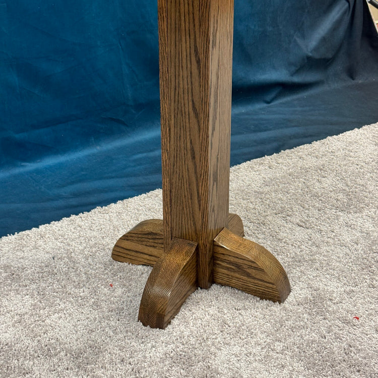 Pedestal Lectern PSS243 - Solid Oak Podium with Dark Walnut Stain QUICK SHIP