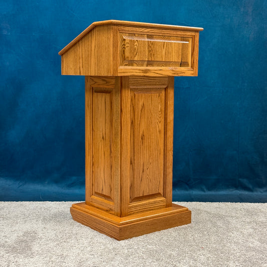 Counselor™ Handcrafted Wood Podium - Oak with Early American Stain QUICK SHIP