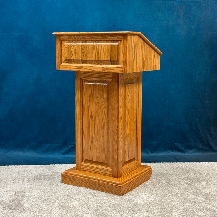 Counselor™ Handcrafted Wood Podium - Oak with Early American Stain QUICK SHIP