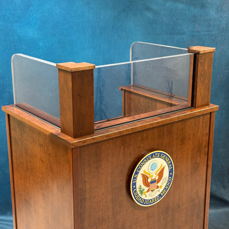 Defender Shield™ Ballistic Workstation – Cherry Wood with Red Mahogany Stain QUICK SHIP
