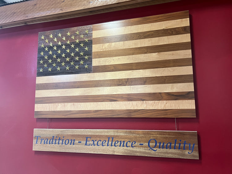 Handcrafted Solid Wood American Flag