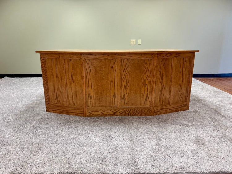St. James Desk - 3 Faceted Solid Oak Office and Reception Desk