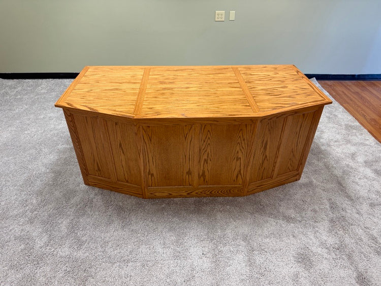 St. James Desk - 3 Faceted Solid Oak Office and Reception Desk