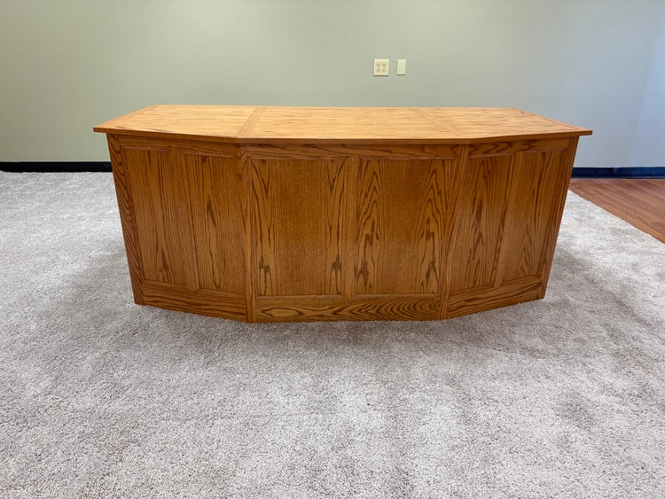 St. James Desk - 3 Faceted Solid Oak Office and Reception Desk