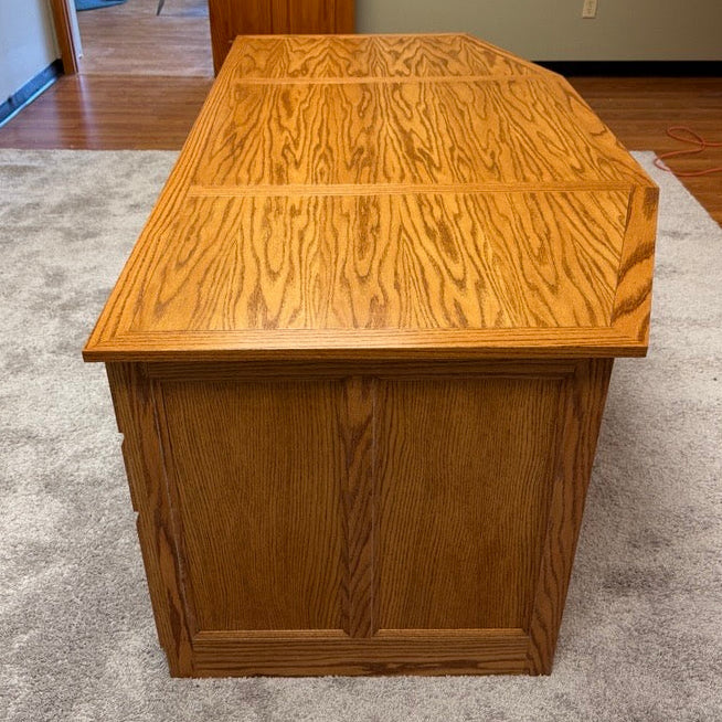 St. James Desk - 3 Faceted Solid Oak Office and Reception Desk