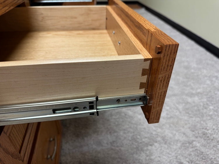 St. James Desk - 3 Faceted Solid Oak Office and Reception Desk