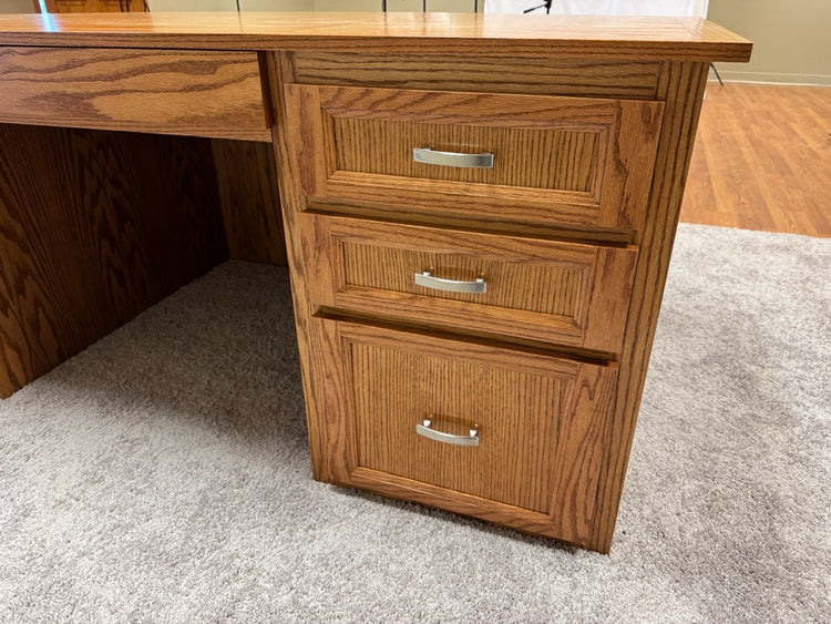 St. James Desk - 3 Faceted Solid Oak Office and Reception Desk