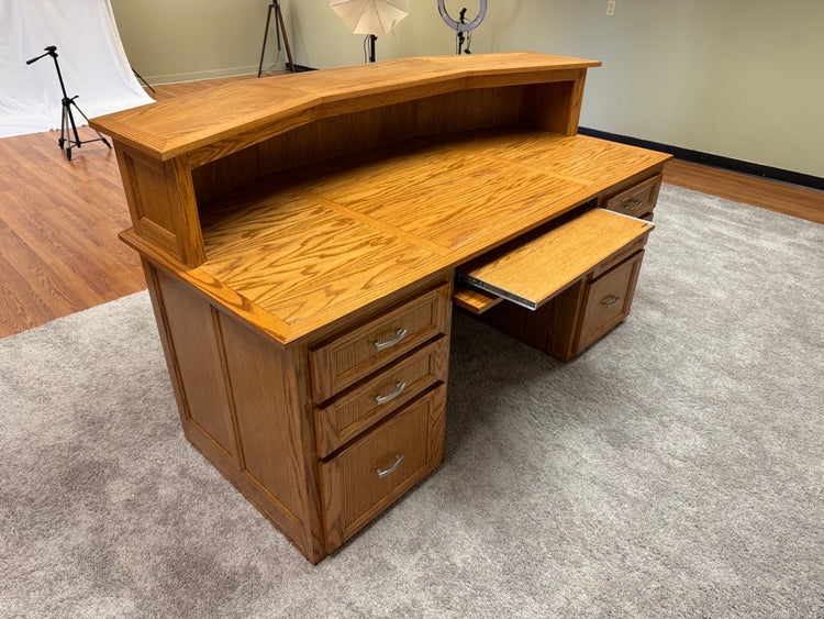 St. James Desk - 3 Faceted Solid Oak Office and Reception Desk
