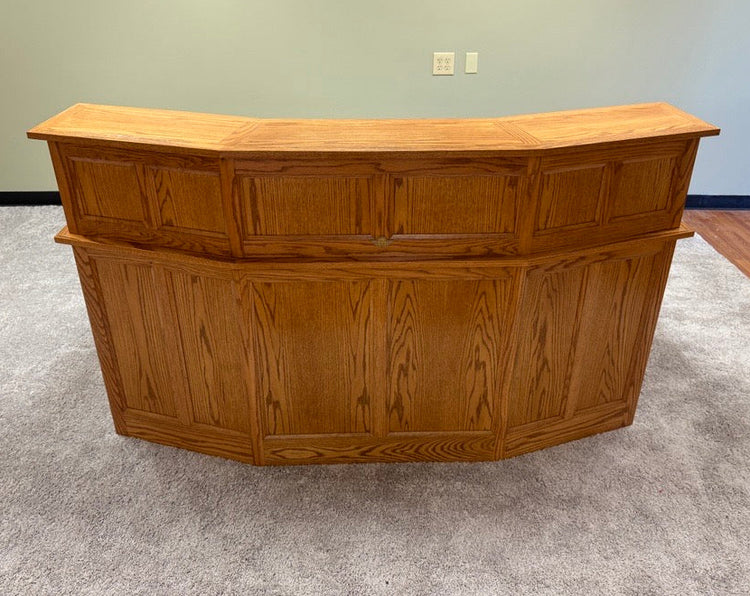 St. James Desk - 3 Faceted Solid Oak Office and Reception Desk
