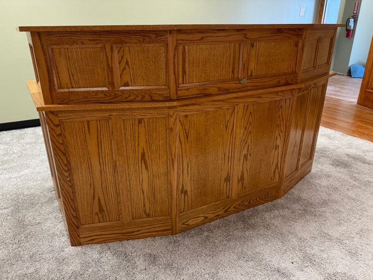 St. James Desk - 3 Faceted Solid Oak Office and Reception Desk