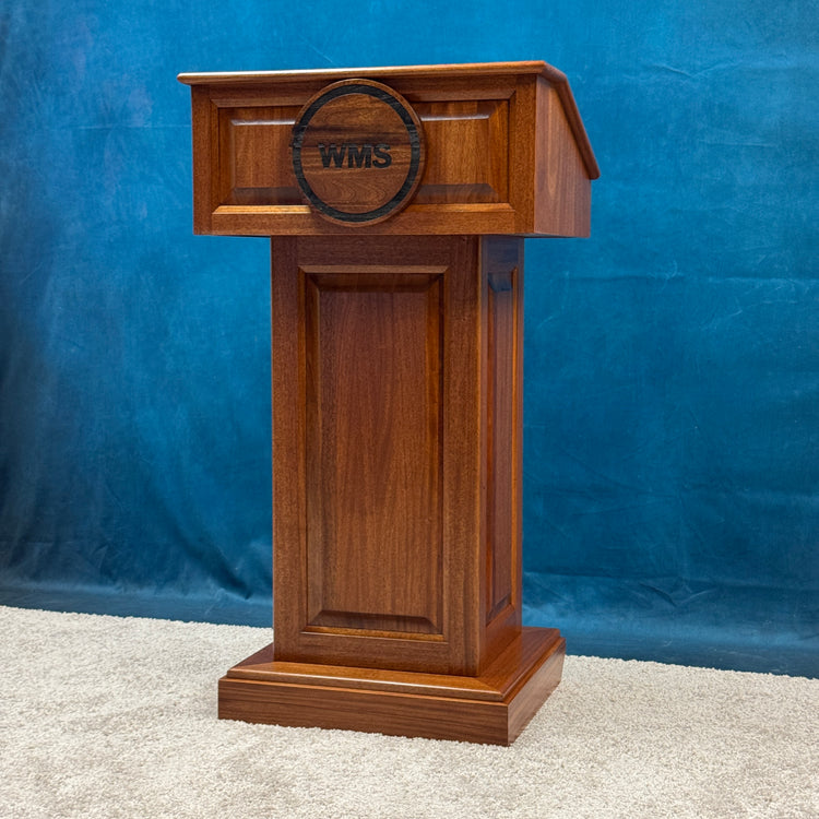 Mahogany counselor lectern with English chestnut stain