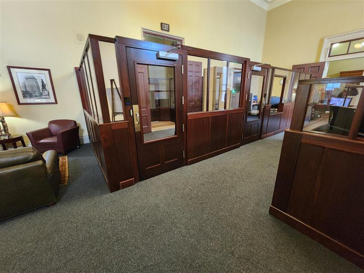 Full Vision Door – French-style bullet-resistant door featuring a full-length NIJ Level 3A polycarbonate window for security and elegance.