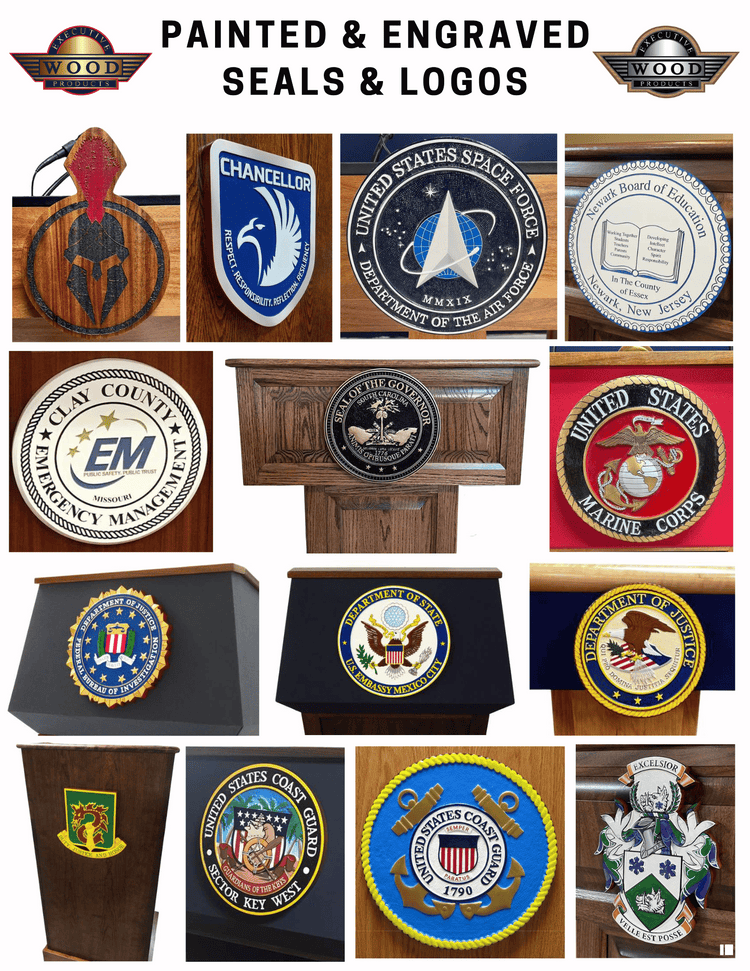 Custom Logo & Seal Options for Lecterns and Podiums