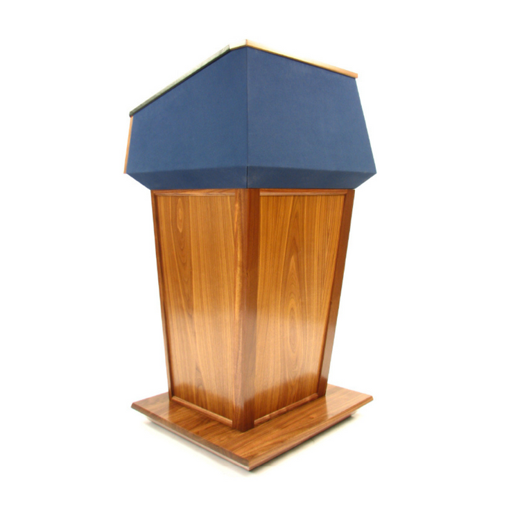 Presidential™ Bullet Resistant Lectern with solid hardwood construction, designed for secure and professional environments. Features sleek, modern design with a protective bullet-resistant shield, ideal for high-security settings like government offices or public events. American made durable