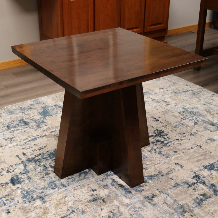Handcrafted Square Luxury Cherry Wood Table with a rich, deep finish, showcasing elegant craftsmanship and designed for executive office settings, offering a sophisticated and durable workspace. American made
