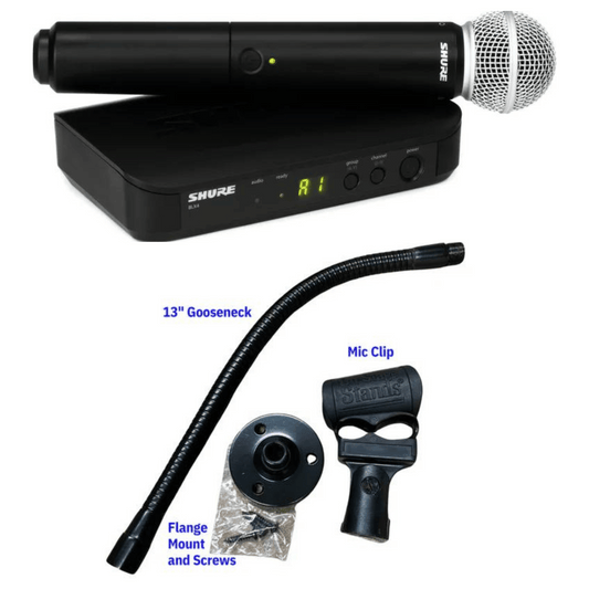 Wireless Handheld Microphone With Gooseneck Mount