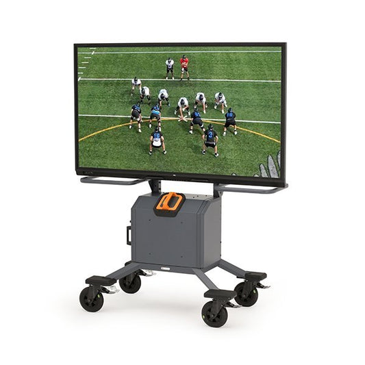 battery-powered Bretford Explorer mobile display cart for classrooms and presentation spaces