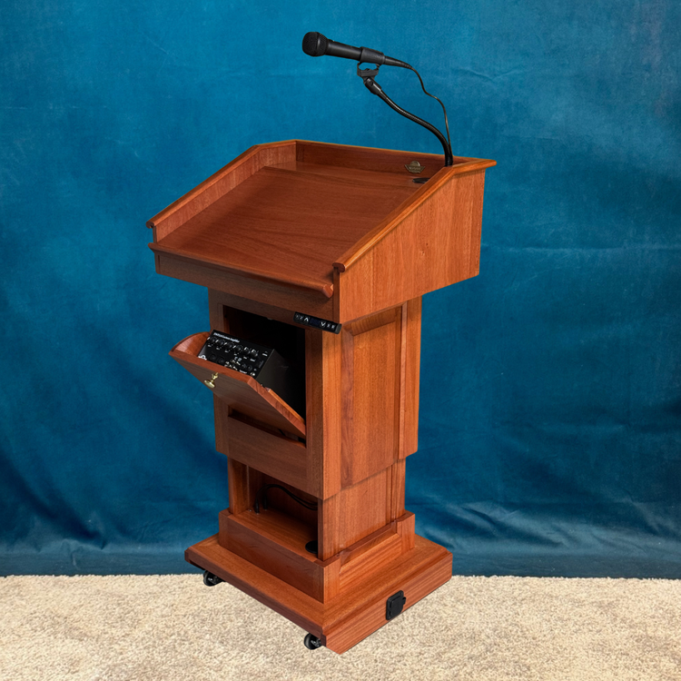 Counselor Evolution Lift™ Lectern - Height Adjustable Podium with Premium Sound System