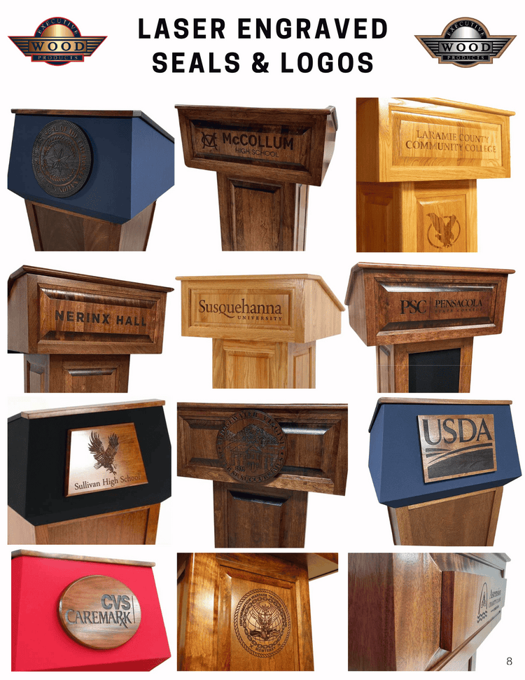 Custom Logo & Seal Options for Lecterns and Podiums