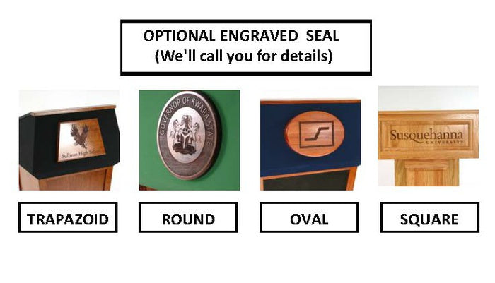 WonderOne podium magnetic plaque and seal option sizes and shapes.