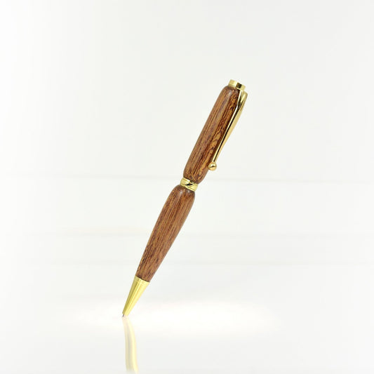 Handcrafted Mahogany wood pen with glossy finish and refillable black ballpoint ink insert