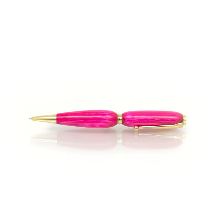 Pink Wood Pen - Refillable Ballpoint | Hand-Turned in Missouri