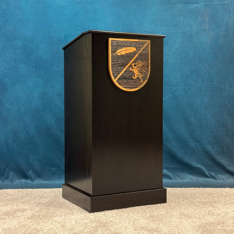 Graduate™ Podium GRAD411 – Solid Oak Wood Lectern with Shelves & Casters