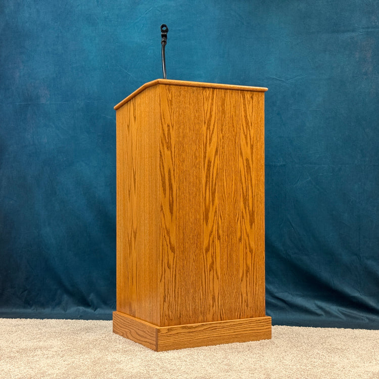 Graduate™ Podium GRAD411 – Solid Oak Wood Lectern with Shelves & Casters