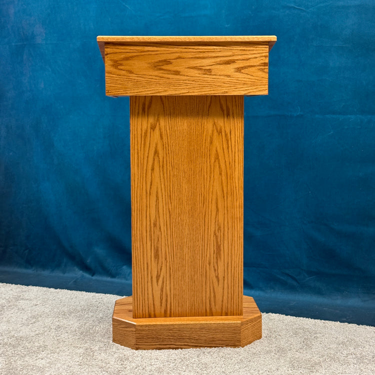 Senator™ Podium – Handcrafted Solid Oak Lectern with Storage & Mobility