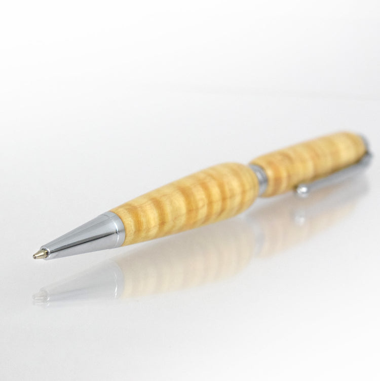 Handcrafted Curly Maple Wood Pen – Refillable Ink