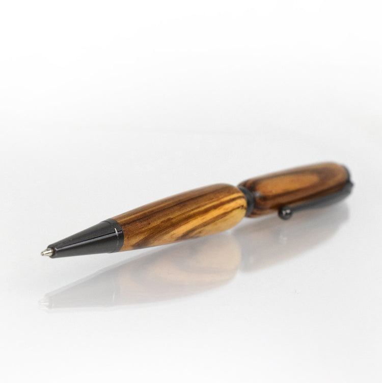 Handcrafted Zebrawood Pen – Refillable Ballpoint | Striped African Hardwood