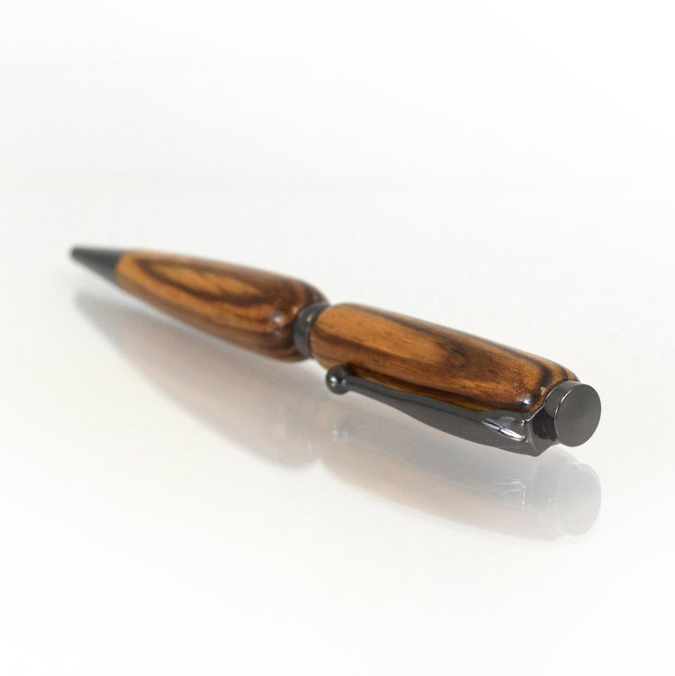 Handcrafted Zebrawood Pen – Refillable Ballpoint | Striped African Hardwood