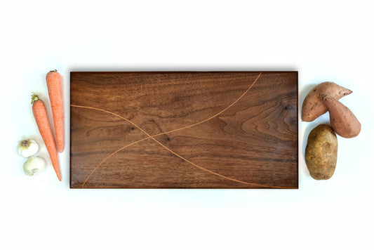 Walnut Cutting Board with Cherry Inlay - Handmade in Missouri