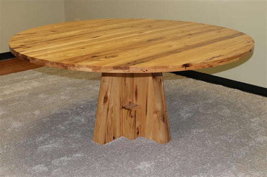 Luxury round conference table handcrafted from solid rustic hickory, 72-inch diameter, perfect for executive offices and boardrooms