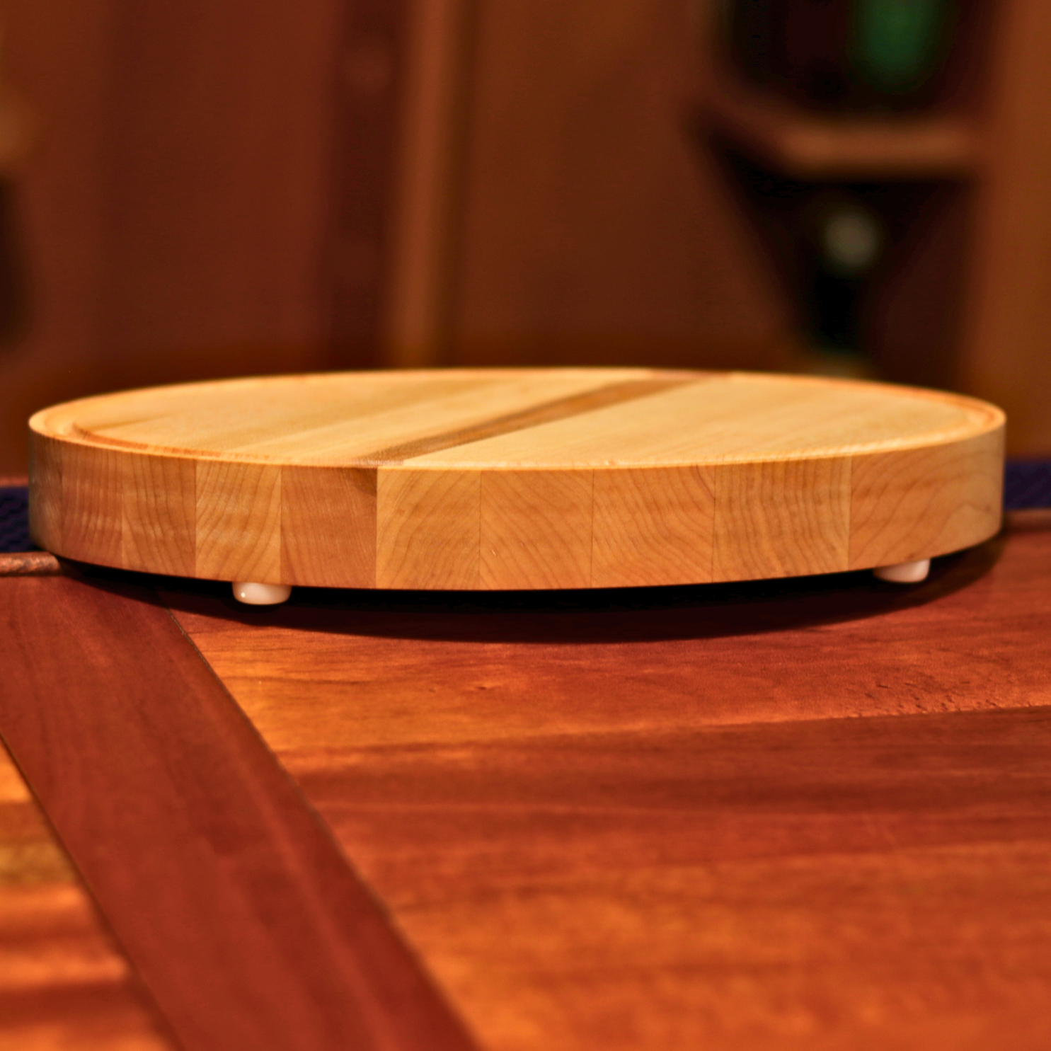 Handcrafted Character Maple cutting board with juice grooves, food-safe finish, and custom engraving options. Made in the USA.