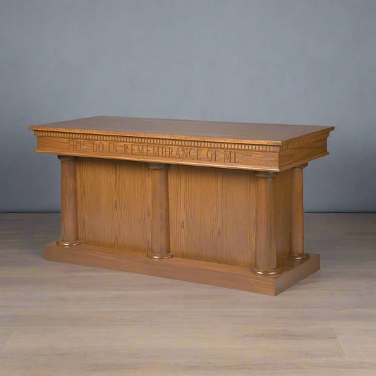 Sacred Church Wood Closed Column Communion Table #8300