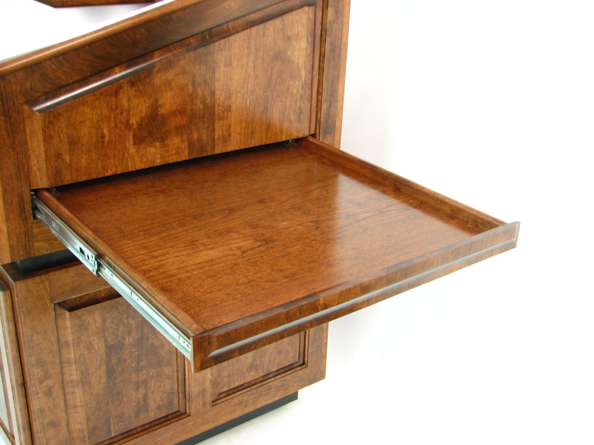 Ambassador™ multimedia lectern with solid wood construction, storage bays, customizable features, and a slide out drawer.