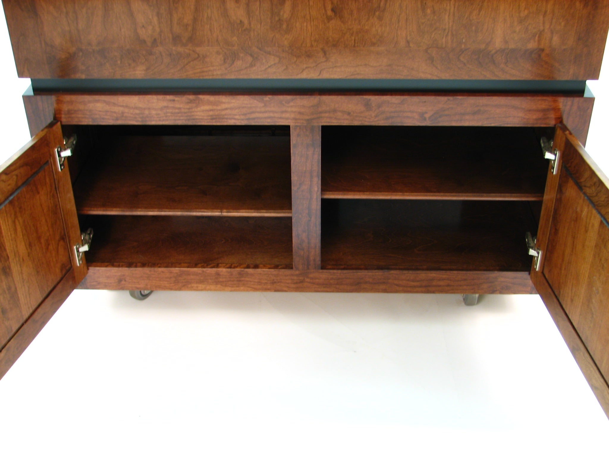 Ambassador Evolution™ multimedia lectern with solid wood construction, built-in sound system, storage shelves, and customizable features.